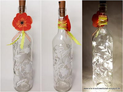 Sommerliche, blumige Leuchtflaschen für die Gartenparty Stampin' Up! www.eris-kreativwerkstatt.blogspot.de