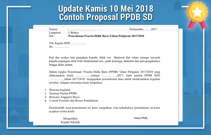 Contoh Proposal PPDB Terbaru Tahun Ajar 2017/2018 PPDB