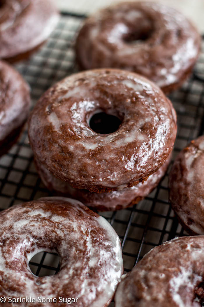 EatYourHeartOut Glazed Chocolate Cake Donuts