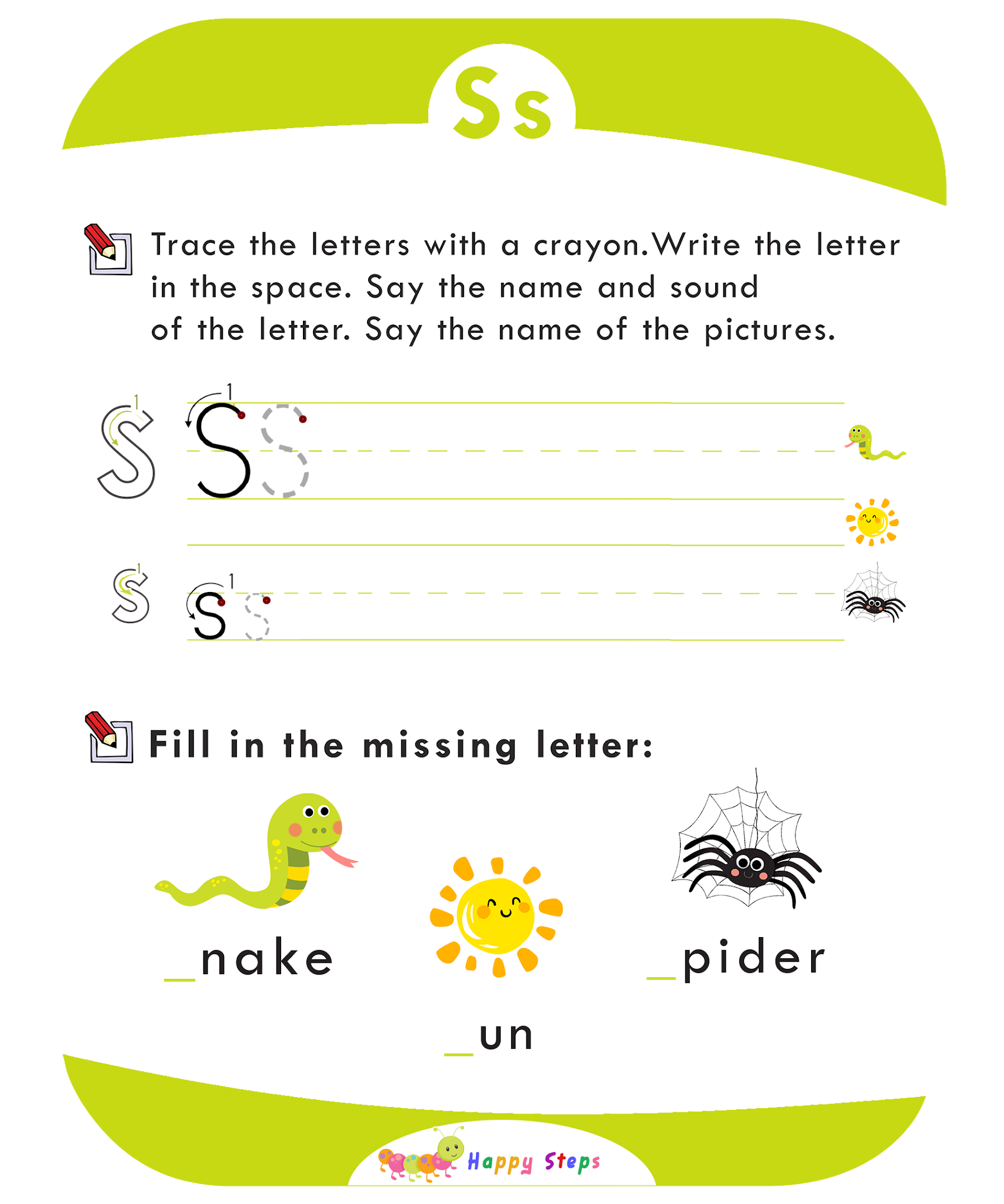Activity Worksheet 2 Letter S