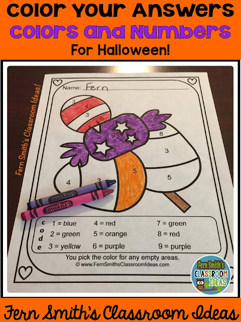Fern Smith's Classroom Ideas Color By Code Halloween Fun Know Your Numbers and Know Your Colors Bundle at TeachersPayTeachers, TPT.