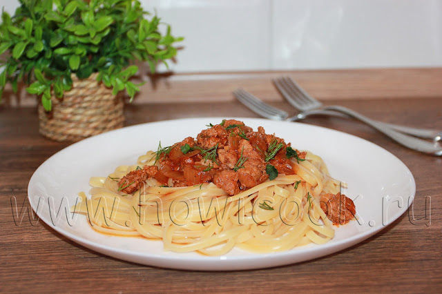 рецепт спагетти с мясным соусом с пошаговыми фото