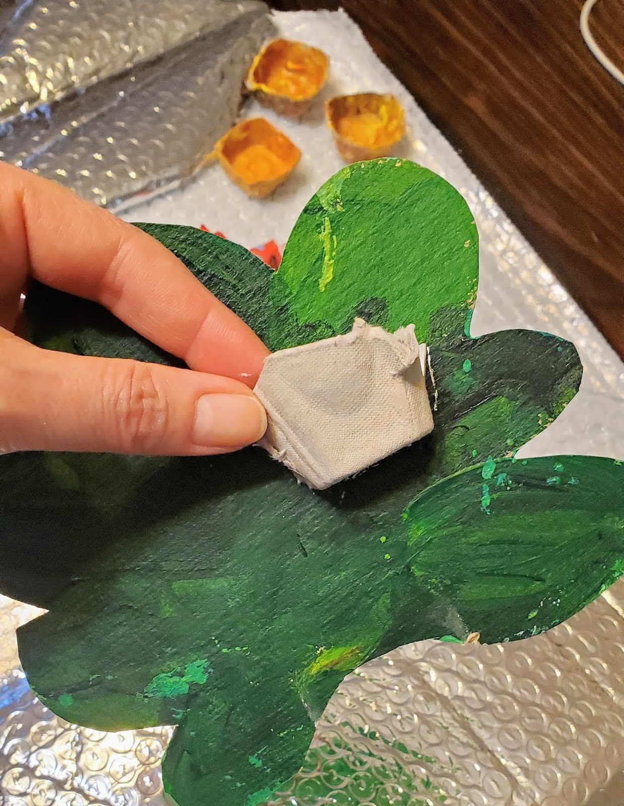 Upcycled spring craft egg carton birds in trees the ReFab Diaries