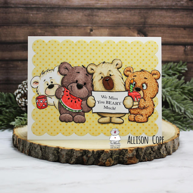 We Miss You Beary Much! card by Allison Cope featuring digital stamps by Gerda Steiner Designs