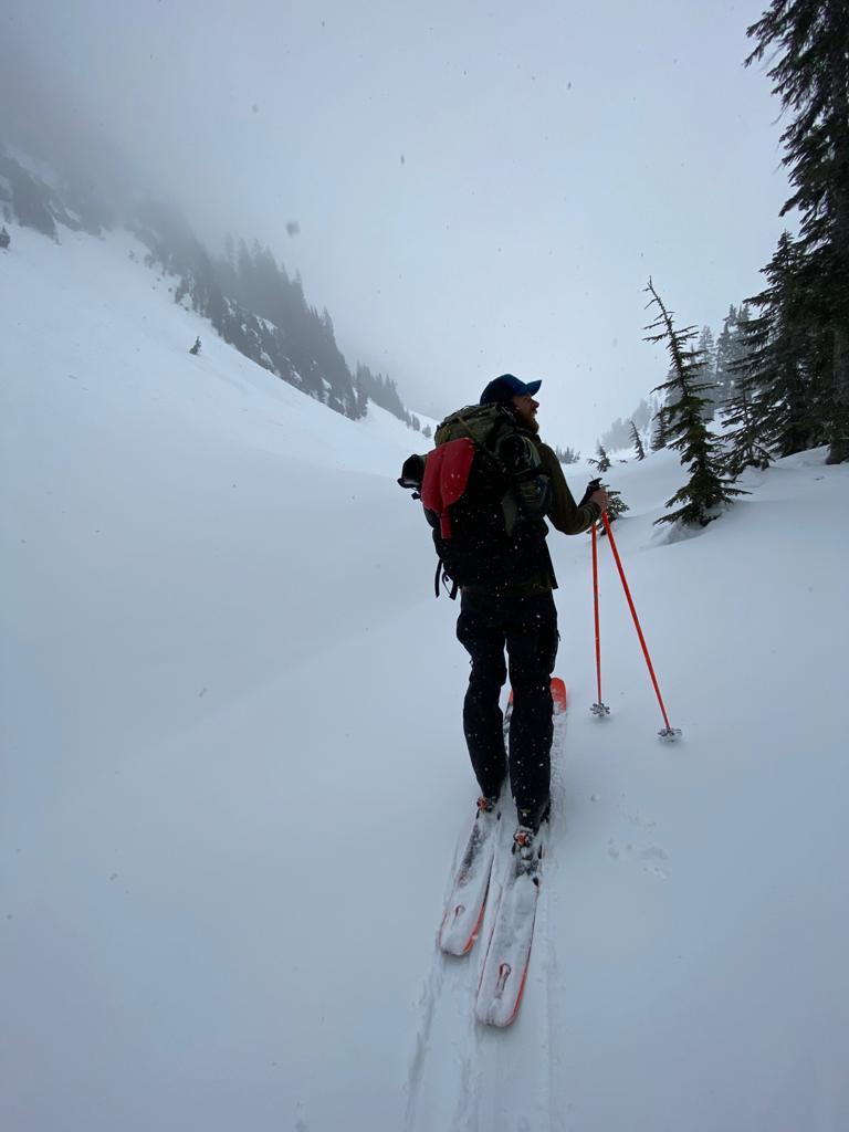 Skiing to Pitt River Hot Springs from Squamish