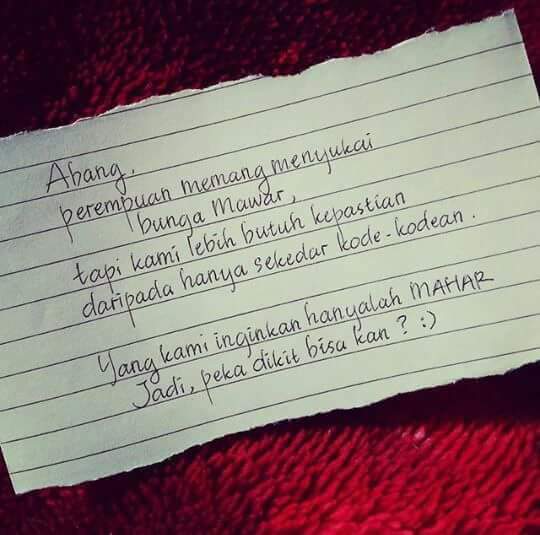 Wanita Butuh Kepastian Bukan Sekedar Kode Kode An Pemuda Taqwa