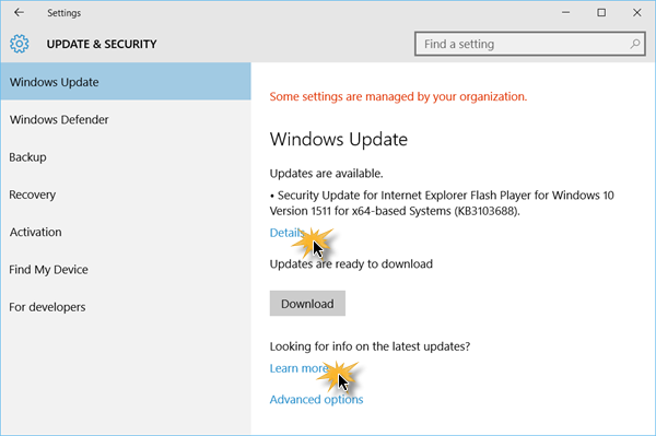 Suchen Sie nach Updates in Windows 10 2
