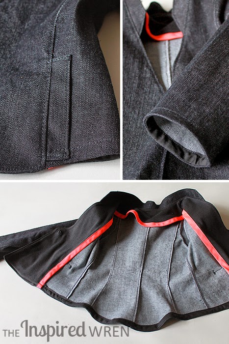 Pattern Reveiw: Phresh Blazer -- sewn in black denim | The Inspired Wren