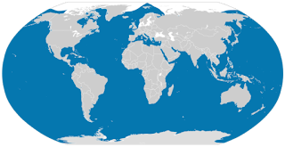 Katil balinanın yaşam alanları (mavi renkle gösterilmiştir)