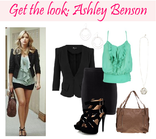Get the look Ashley Benson, Ashley Benson, Hannah Marin, Hannah Marin in Mint and Black