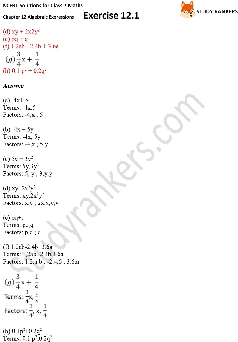 NCERT Solutions for Class 7 Maths Ch 12 Algebraic Expressions Exercise 12.1 3