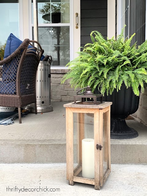 Wood and metal outdoor lanterns