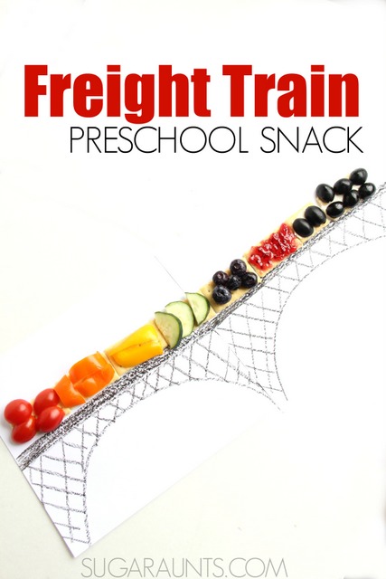 Freight Train book snack idea for preschool! This is a cute snack for preschool, homeschool, home, or a train-themed party food.