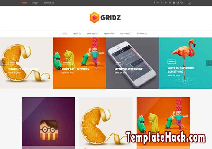 Gridz Blogger Template Download Premium Templatehack