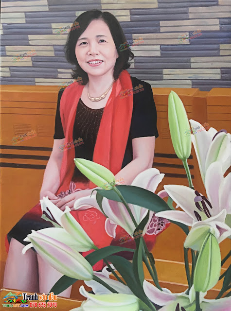 Tranh chân dung sơn dầu làm quà tặng