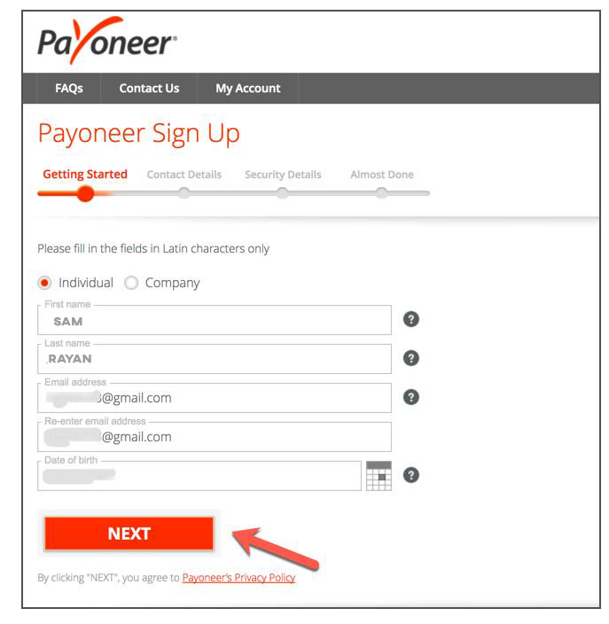 Payoneer ваш верiфiкацiйний код