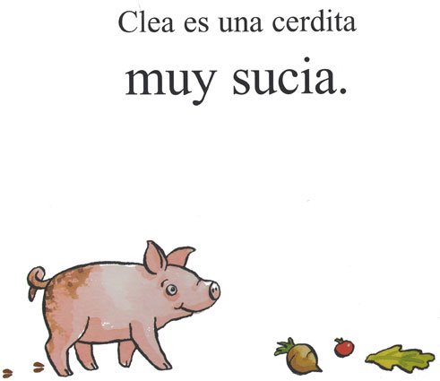 la cerdita clea con peluche