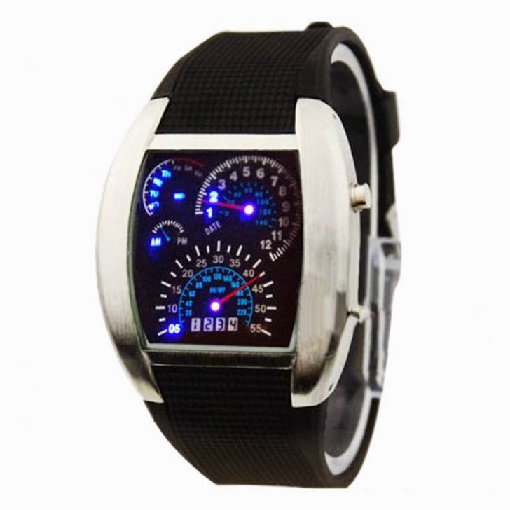 Korea Design LED Watch Car Racing RPM Speedometer