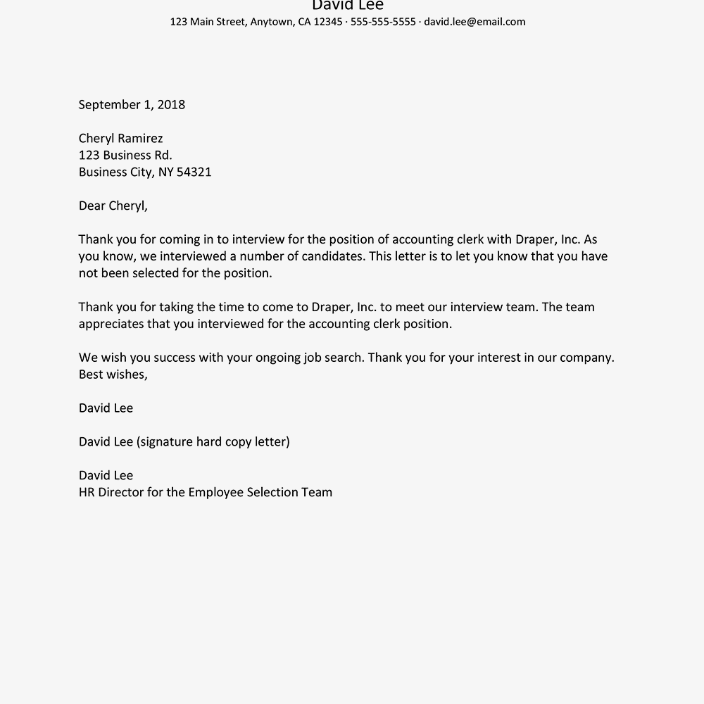Rejection Letter Template ~ Resume Letter Rejection Letter Template ~ Resume Letter