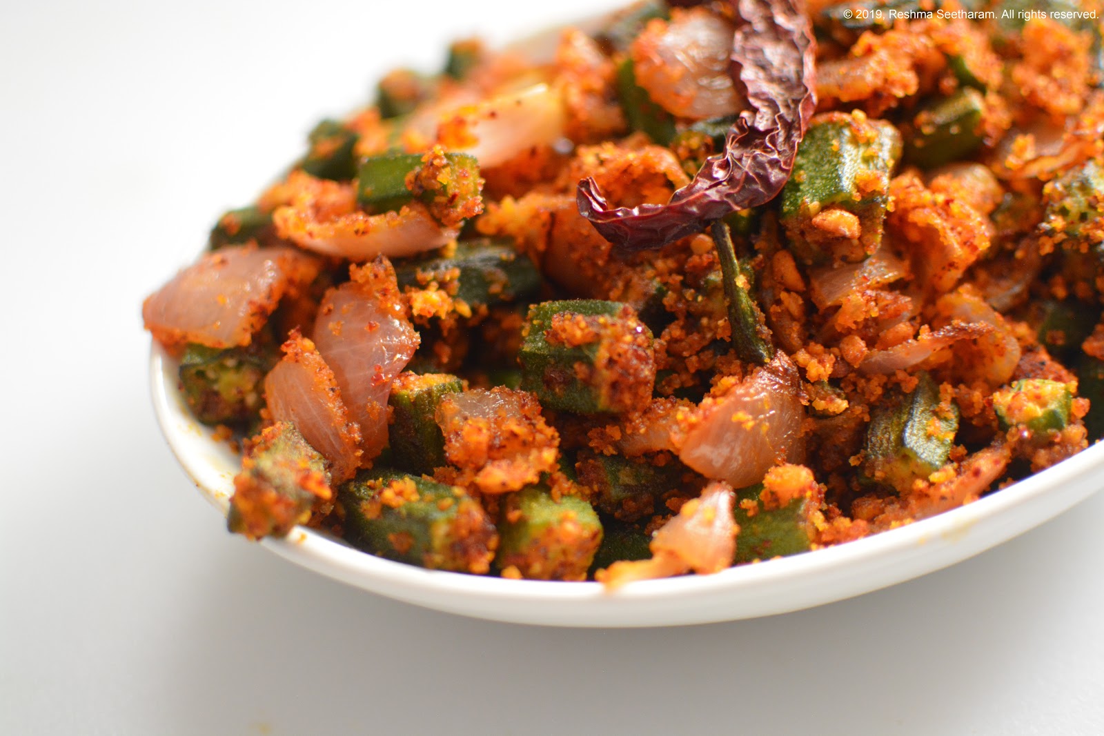 Bhindi coconut chili fry Spicy okra fry recipe