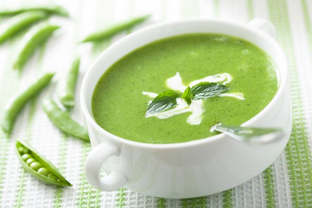 Crema de guisantes a la menta