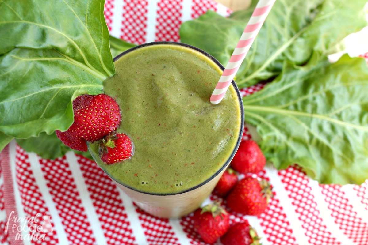 Frugal Foodie Mama StrawberryWhite Beet Green Smoothie
