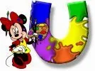 Alfabeto de Minnie Mouse pintando U.