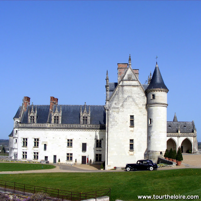 Classic Citroen Traction Avant in the grounds of the Chateau Royal d'Amboise, Indre et Loire, France. Photo by Loire Valley Time Travel.