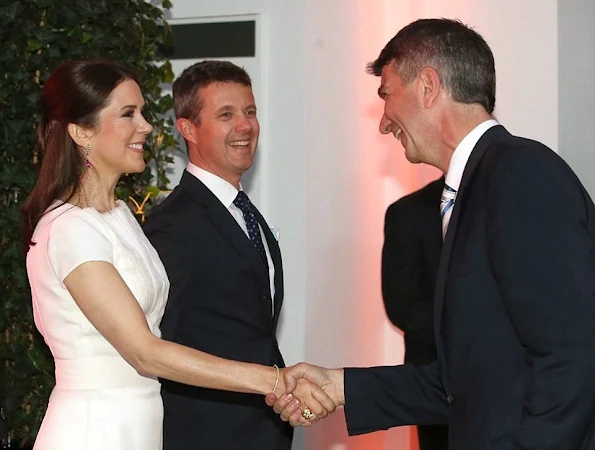 Crown Prince Frederik and Crown Princess Mary of Denmark attended a dinner at the Chamber of Commerce in Hamburg, Germany