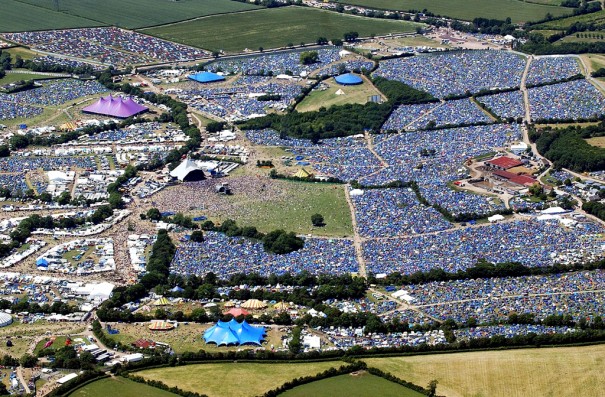 Glastonbury Festival, vista aérea