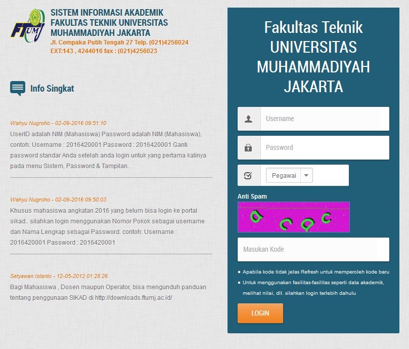 Sikad Ft Umj Program Kuliah Murah /Kuliah Karyawan