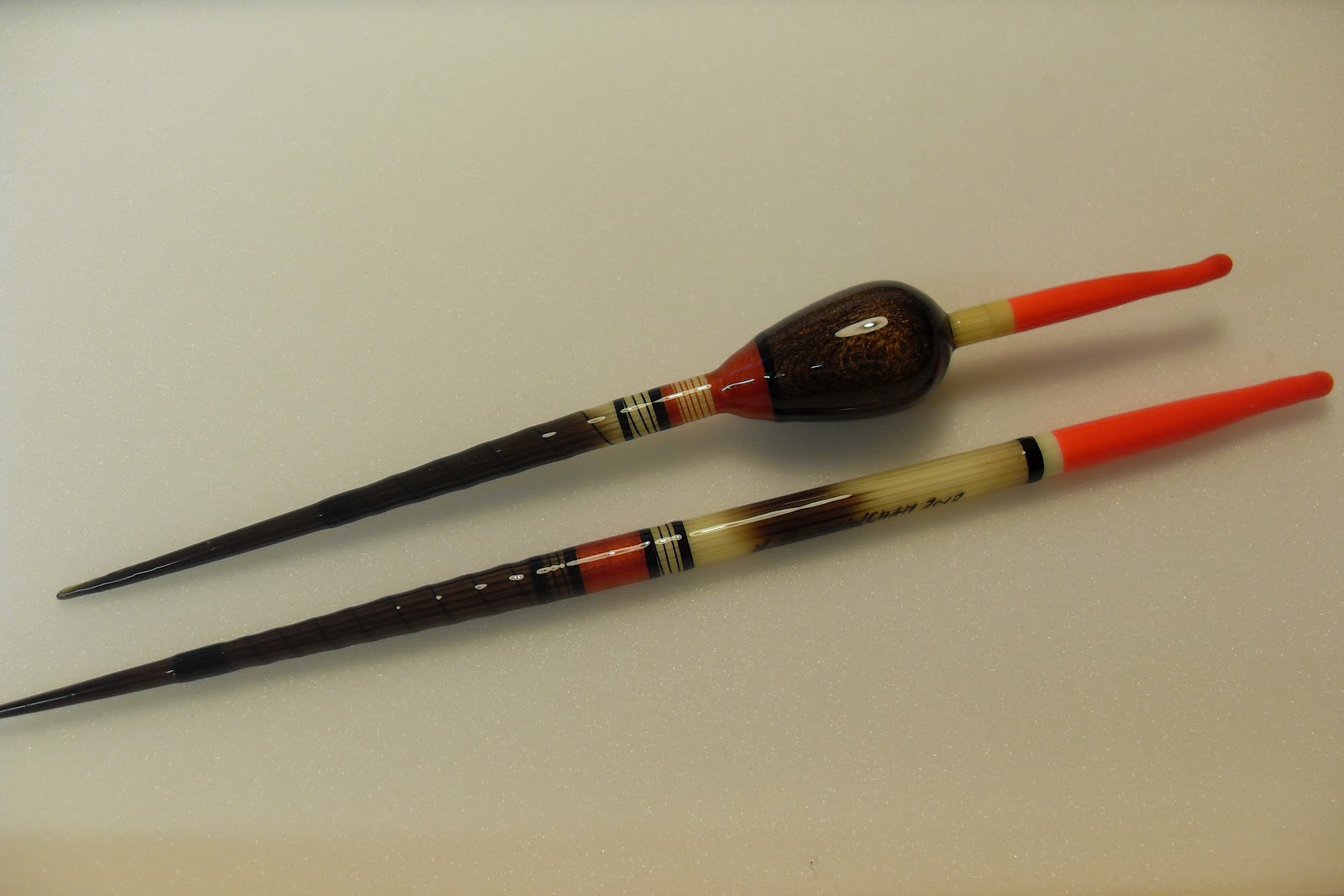 Handmade Fishing Floats by Mark Burningham. Porcupine and balsa avon