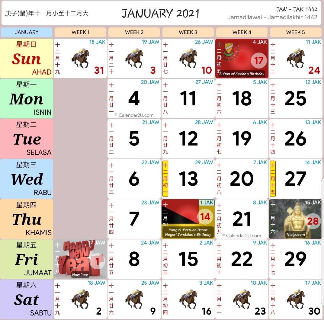 Kalendar Kuda Malaysia Tahun 2021 Kalendar Kuda Malaysia