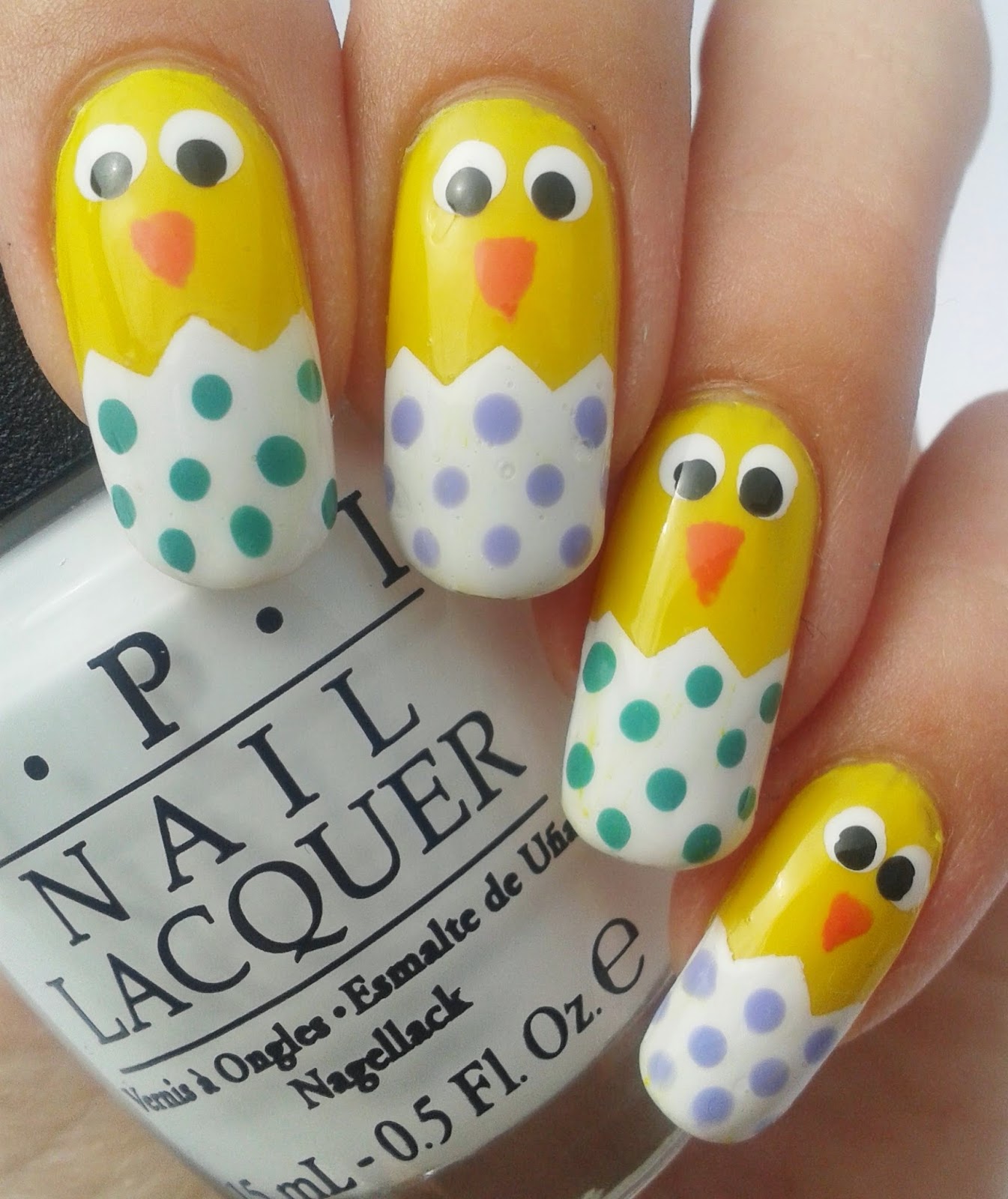 PrettyLittlePolish Easter Nail Art Chicks and Eggs