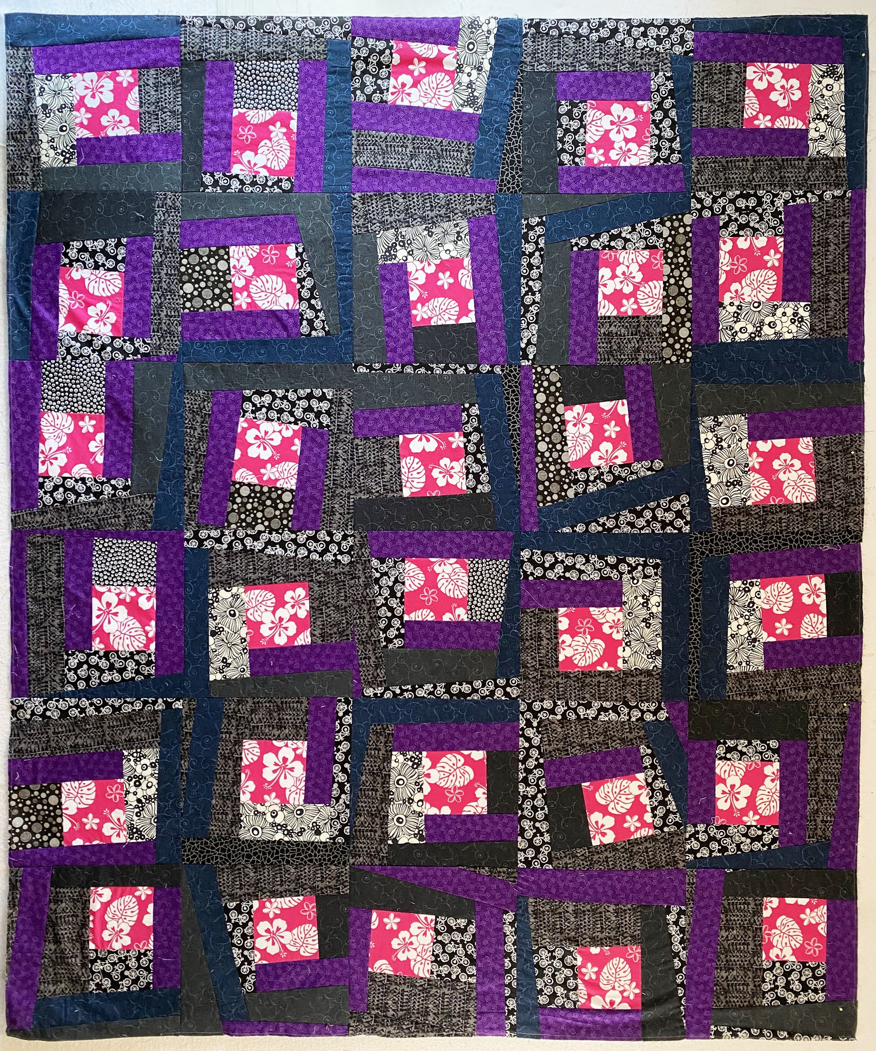 She Quilts It Wonky log cabin blocks made with scraps Quilt 13