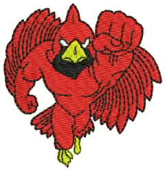 cartoon bird flying punching embroidery services recent machine format