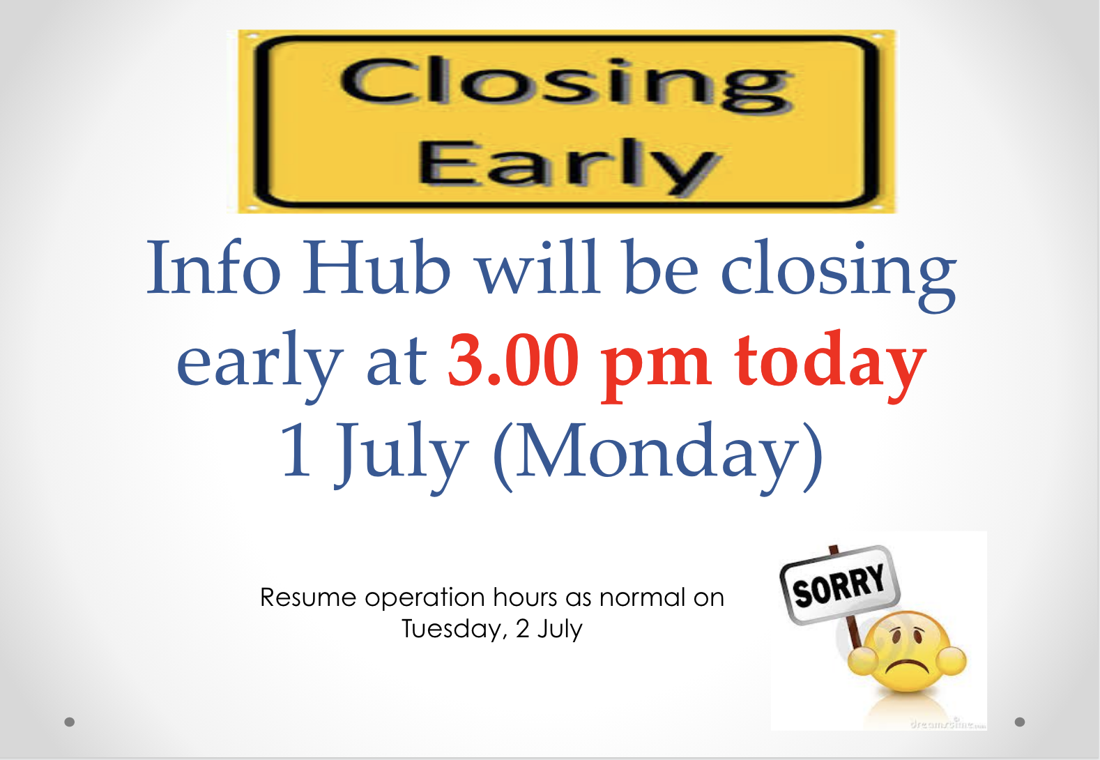 Closure Of Info Hub closure-of-info-hub