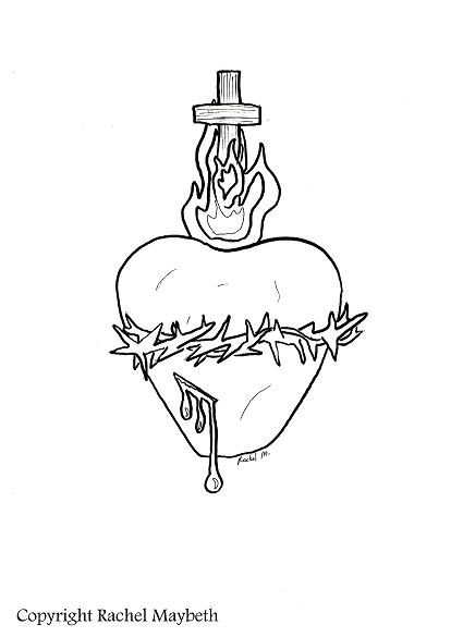 sacred heart coloring pages - photo #11