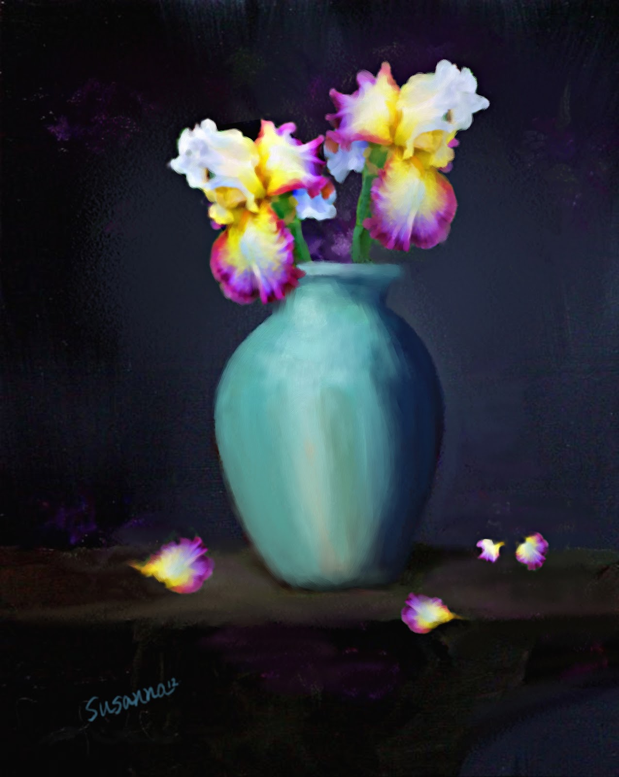 PaintingsofArtistsOriginalUnusual Art Painting Of Orchids In A Vase