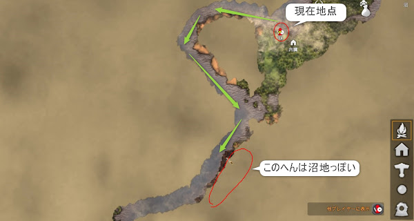 Valheim5 沼地バイオーム候補地画像