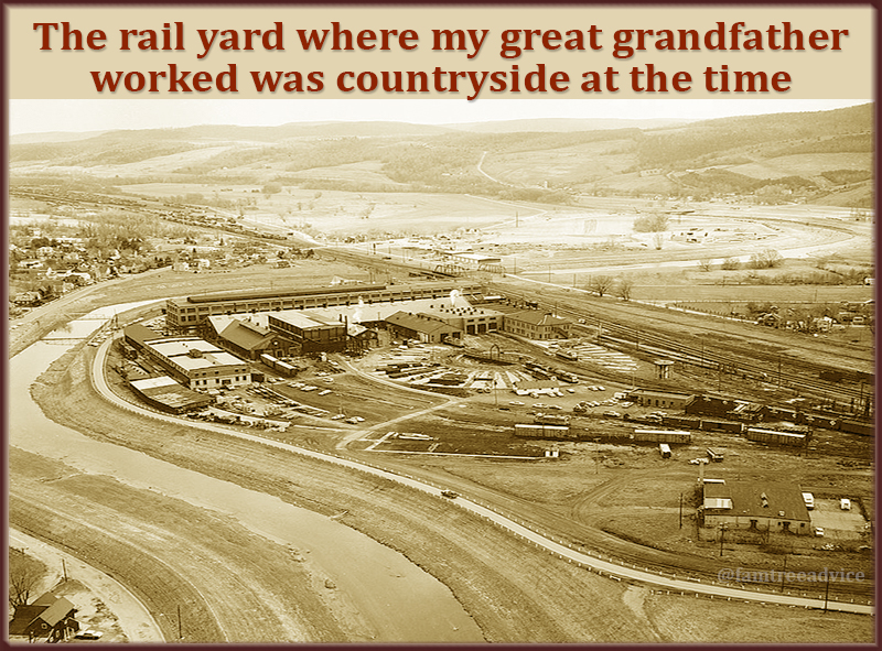 I stood beside this rail yard in Hornell, New York, in 2015, imagining my great grandfather's life. I stood beside this rail yard in Hornell, New York, in 2015, imagining my great grandfather's life.