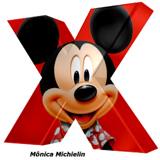 Abecedario 3D con la Cara de Mickey. Mickey Letters.