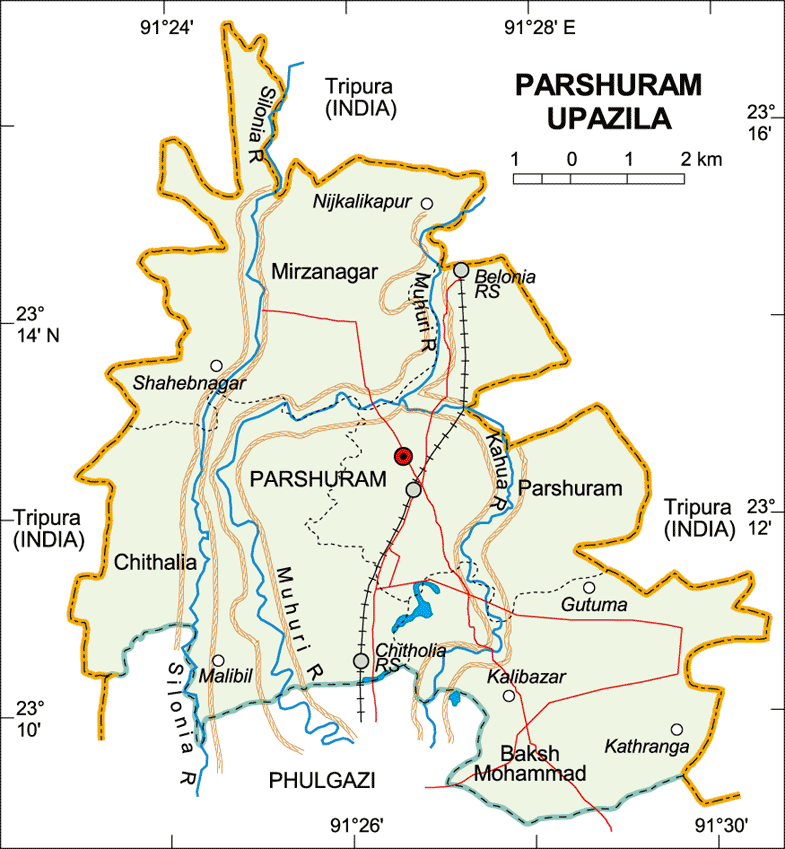 Parshuram Upazila Map Feni District Bangladesh