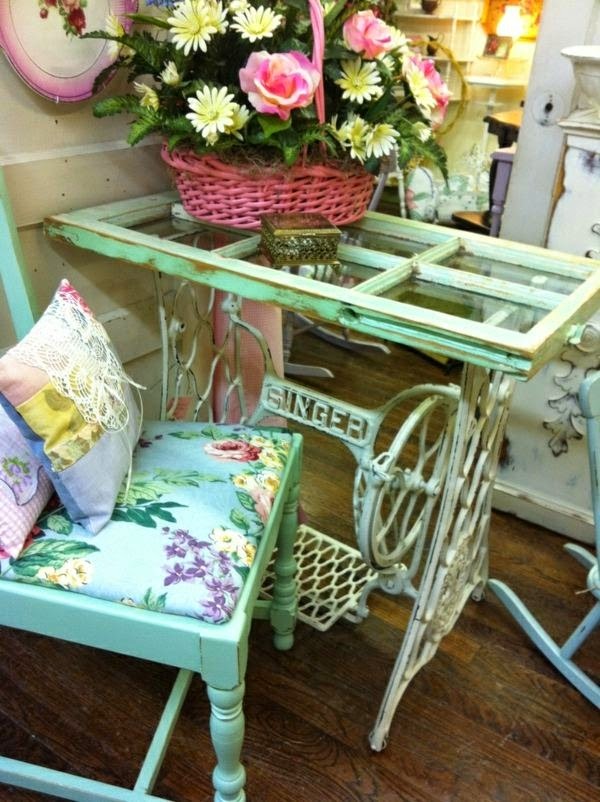 Old furniture redesign &#8211; the old sewing machine use as vintage furniture