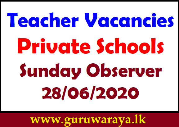 Teacher Vacancies : Private Schools 