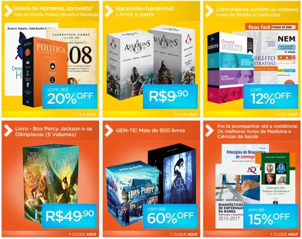 Promoção de livros no Submarino - livros com até 50% de desconto