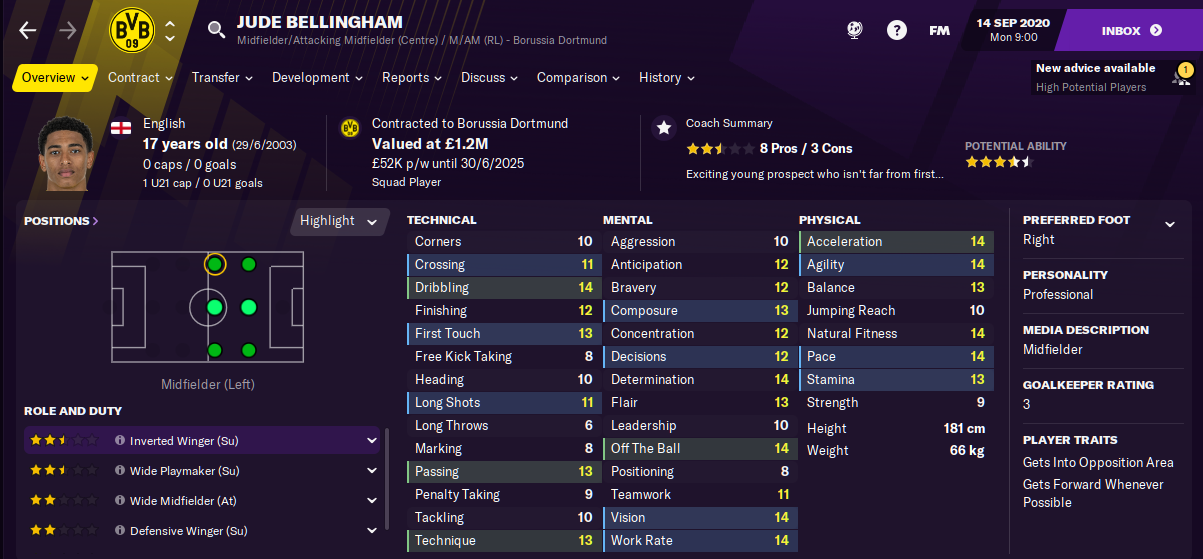 Football Manager 2021 Jude Bellingham FM21 Football Manager 2021 Jude Bellingham FM21