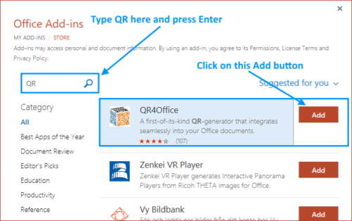 maak QR-code in powerpoint 2