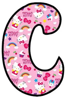 Abecedario de Hello Kitty en Fondo Rosa. Pink Alphabet with Hello Kitty.