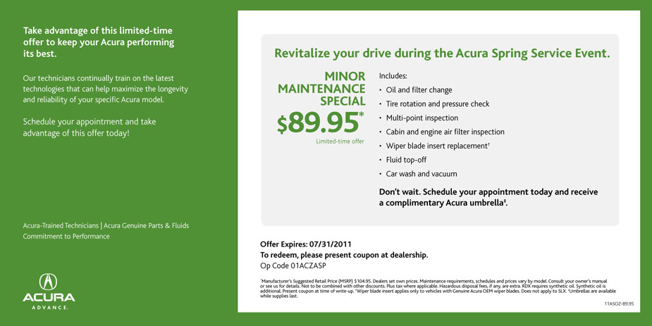 DCH Acura Of Temecula News And Views Acura Spring Service Coupon DCH Acura Of Temecula News And Views Acura Spring Service Coupon